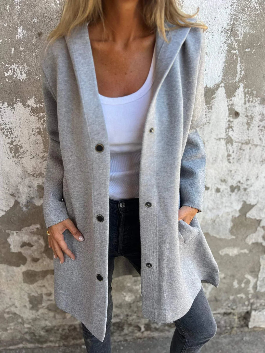 Malorie | Casual single-breasted hoodie